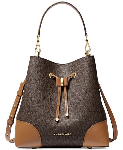 michael kors cary bucket shoulder bag|Cary Medium Suede and Leather Bucket Bag .